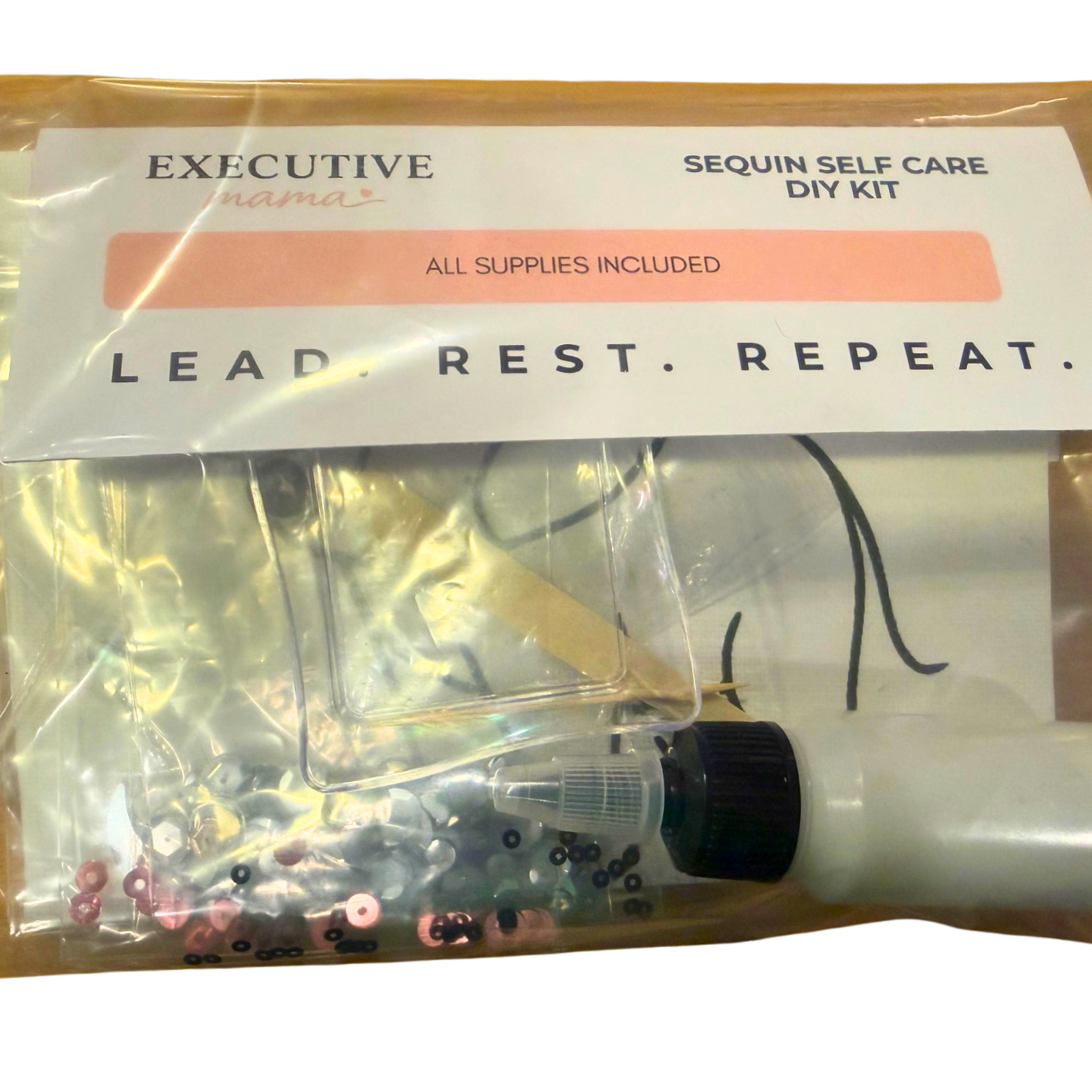 Executive Mama Elephant Sequin Self-Care Kit (5x7)