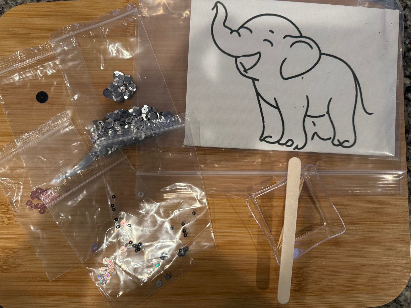 Executive Mama Elephant Sequin Self-Care Kit (5x7)