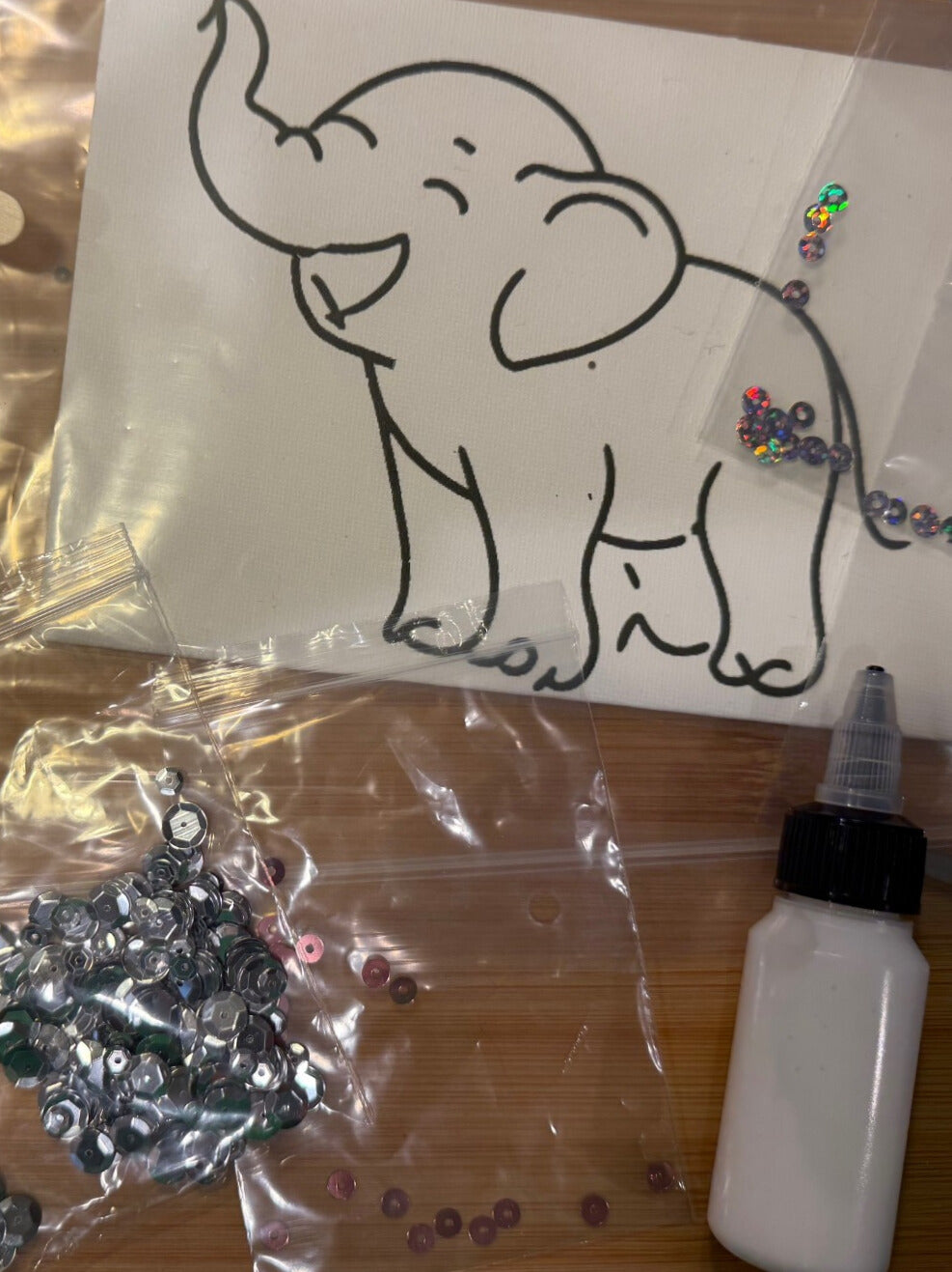 Executive Mama Elephant Sequin Self-Care Kit (5x7)